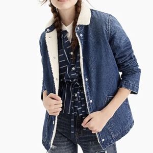 J Crew Sherpa lined jean jacket - S